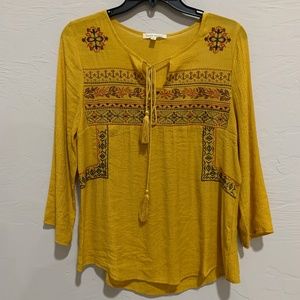 BNWT Mustard Yellow Tunic with Intricate Detailing